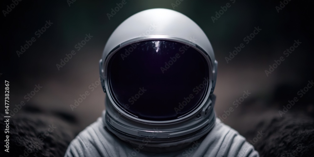 Poster astronaut exploring a mysterious terrain captured in an immersive cosmic environment emphasizing adv