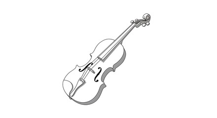 Obraz premium Violin Illustration Isolated on White Background