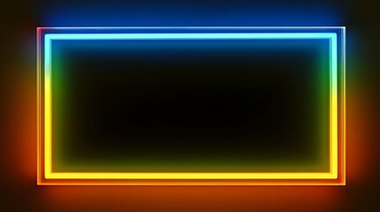 Square rectangle picture frame with two tone neon