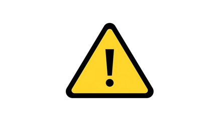 Warning Sign with Exclamation Point, Yellow Triangle Alert Icon