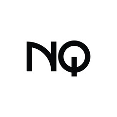 NQ monogram logo design letter text name symbol monochrome logotype alphabet character simple logo