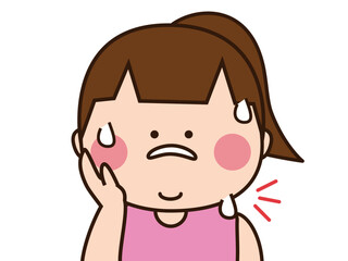 二重顎で悩んでいる女性