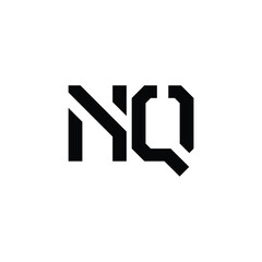 NQ monogram logo design letter text name symbol monochrome logotype alphabet character simple logo