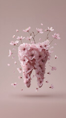 Dental wellness, oral health, and natural care concepts. Symbolic composition represents regeneration, hygiene, vitality, and a gentle approach to dental care.