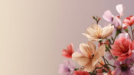 Simple floral arrangement on a soft gradient background with space for text