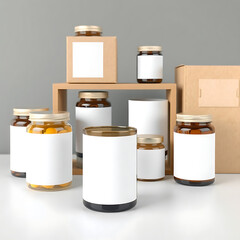MinimalMock Kemasan KosongMockup – Botol, Toples, dan Kotak untuk Desain Merek