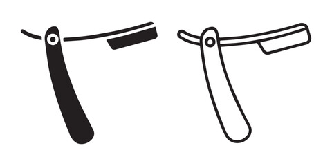 Razor Collection Icon. Sharp Manual Shaver Illustration.