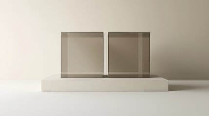 Stacked Square Volumes with Transparent Middle