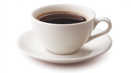 A cup of coffee with latte art on a wooden table.