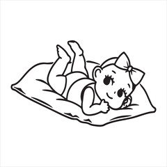 Cute Baby Girl Smiling with Bow and Blanket