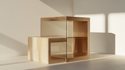Stacked Square Volumes with Transparent Middle