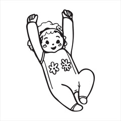 Adorable Baby Infant Girl Wrapped in Soft Swaddle