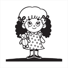 Adorable Little Toddler Girl with Joyful Expression and Bright Eyes