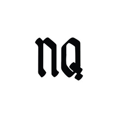 NQ monogram logo design letter text name symbol monochrome logotype alphabet character simple logo