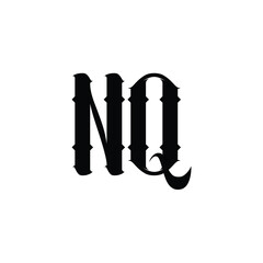 NQ monogram logo design letter text name symbol monochrome logotype alphabet character simple logo