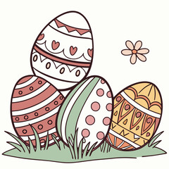 Fototapeta premium Variety easter eggs set vector image (33).eps
