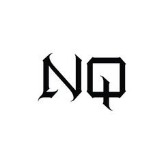 NQ monogram logo design letter text name symbol monochrome logotype alphabet character simple logo
