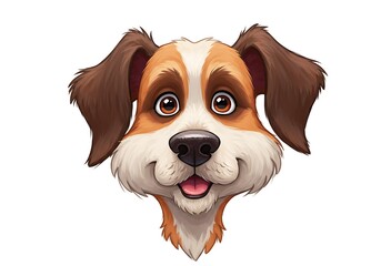 Happy Cartoon Dog Head Illustration