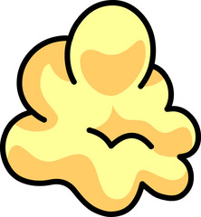 Color vector clipart illustration of a popcorn kernel. Cartoon-style vector art.