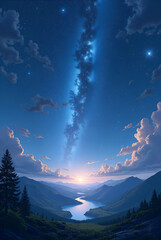 sunset in the mountains