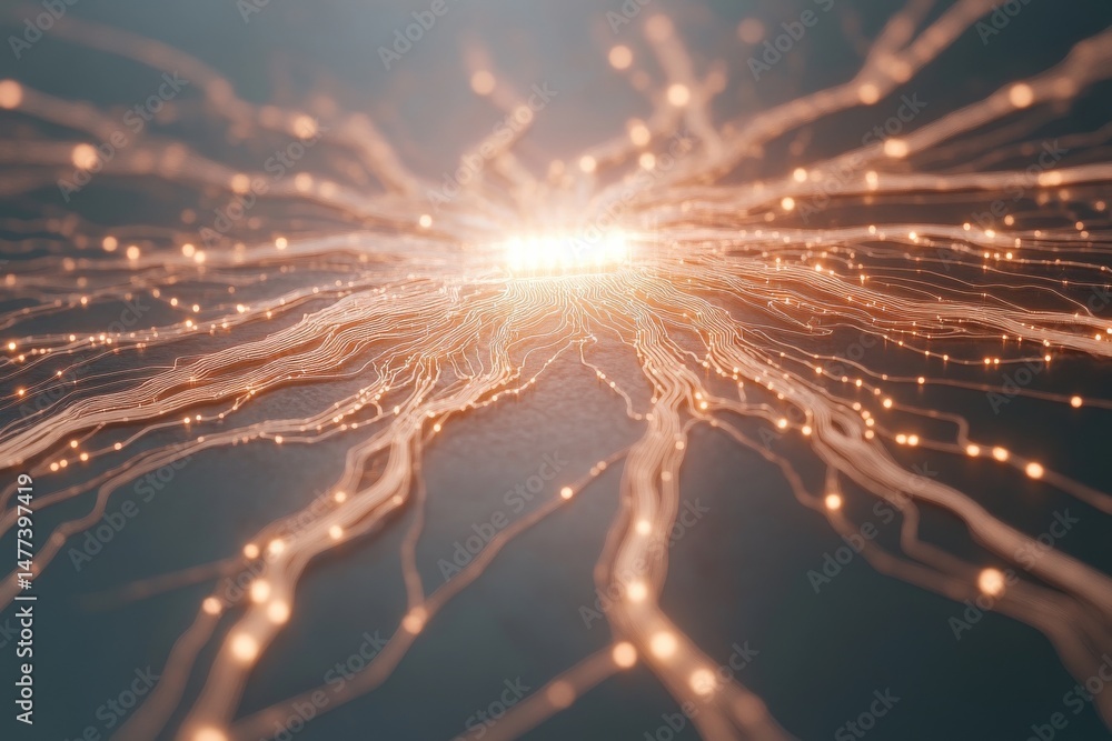 Aufkleber ai ethics and neural network connectivity in digital technology visualization