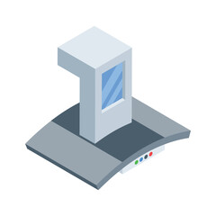 A captivating isometric icon of protective smoke hood