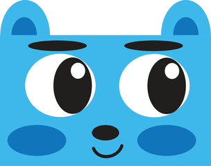 Cute,  nice and friendly. CARTOON animals. Blue dog, bear, cat. Vector illustration. 