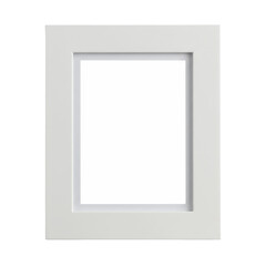 Fototapeta premium Rectangular white picture frame with raised border, center is open for pictures or art