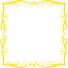Ornate golden decorative border with dots and swirls, simple design frame