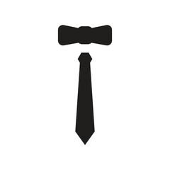 Necktie and Bow Tie Vector Icon, Black Formal Wear Icons for Men’s Fashion, Business Attire, Logo Design, Clothing Branding, and Tuxedo Accessories on a White Background