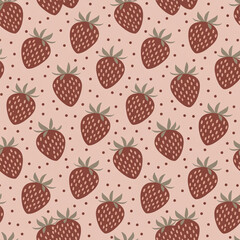 Strawberry repeating pattern sweet fruit decorative summer print design background
