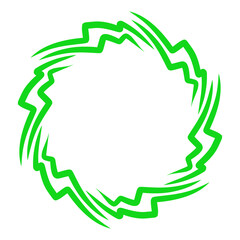 Vibrant green abstract circular design evokes motion and electric energy