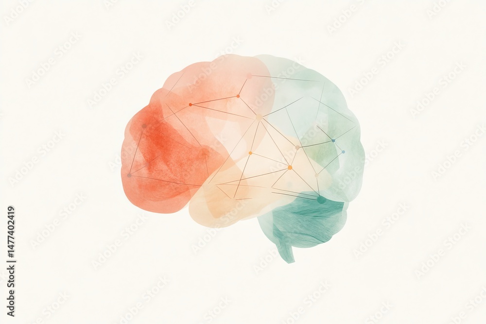 Poster abstract brain design illustrating ai ethics concepts for educational use
