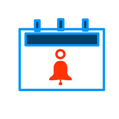 Reminder icon with calendar and alarm bell, event notification symbol