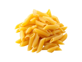 Punning penne pasta isolated on a transparent background