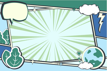 earth day comic book, Eco Comic Style Background, Environment and Nature Theme