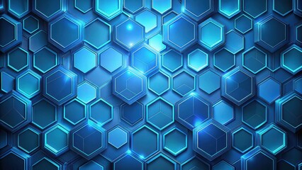 Fototapeta premium Abstract Blue Hexagon Grid Complex Geometric Pattern Background for Technology and Innovation Concepts