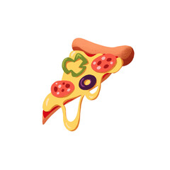 pizza slice, fast food, pepperoni