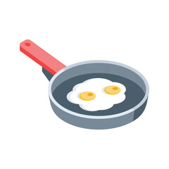 A well crafted isometric icon of frying pan