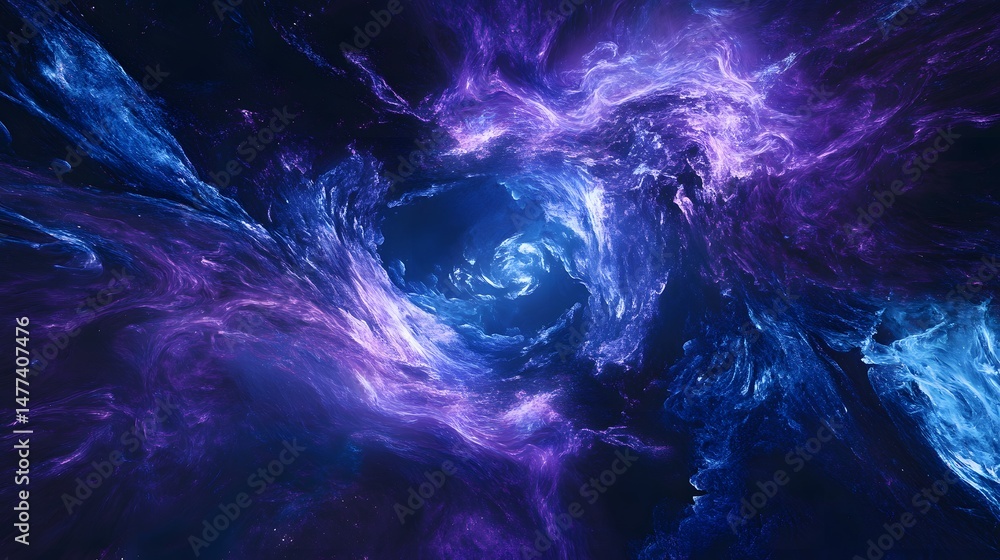 Aufkleber dynamic abstract internet waves in dark background for digital innovation