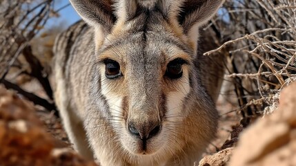 Fototapeta premium Kangaroo portrait in natural habitat