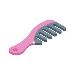 A modern isometric icon of plastic comb tool