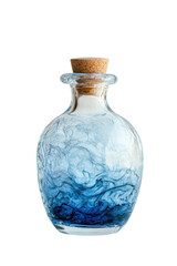 Isolated Glass Bottle with Blue Ink Liquid