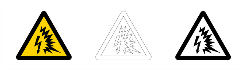 Warning risk of electric shock in vector format