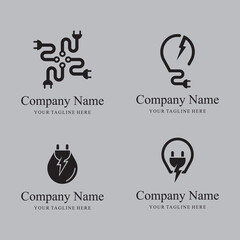Set of Creative Electricity and Plug Themed Business Logo Designs