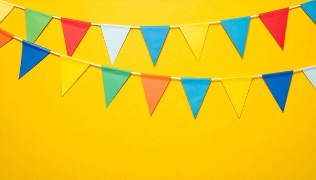 4th julu celebration buntings on yellow plain background 