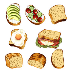 Bread and Sandwich Collection – Hand-Drawn Food Illustrations