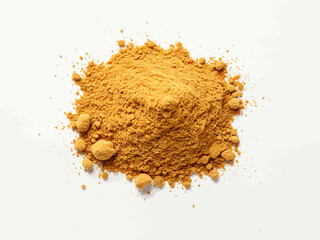 A Pile Of Finely Ground Dried Mint Leaves Is Presented On A Clean White Surface Capturing The Essence Of Culinary Preparation And The Subtle Textures Of The Spice With Warm Earthy Tones