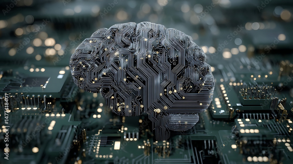 Poster Large language model ai machine learning concept brain business