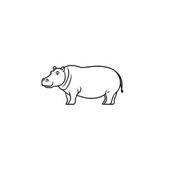 Obraz premium Elegant Hippopotamus Symbol in Artistic Rendering